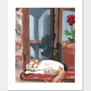 Sleeping cat Posters and Art